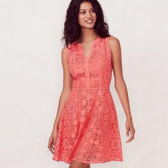 LC Lauren Conrad Dresses & Skirts - Lauren Conrad Coral Lace Dress